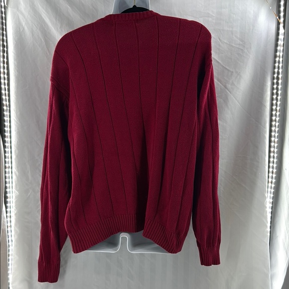 Oscar de la Renta 100% Cotton Men's Red Cable Knit Sweater - Picture 3 of 3